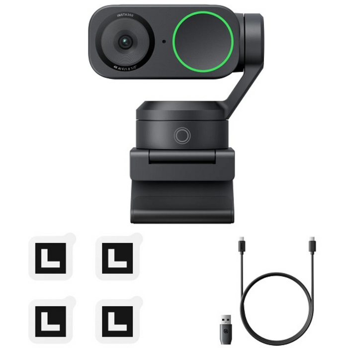 Insta360 Link 2 4K AI Webcam – Smart PTZ Camera for Pro Streaming & Video Calls (Black)