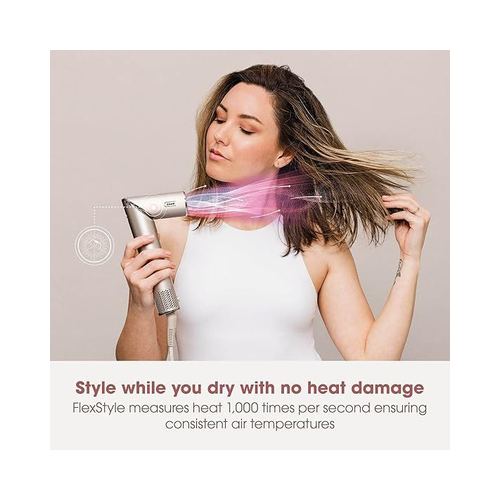 Shark FlexStyle 4-in-1 Air Styler & Hair Dryer for Straight & Wavy Hair HD430SLUK - Stone