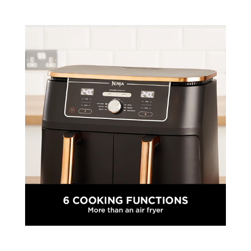 Ninja Foodi MAX Dual Zone Air Fryer AF400UKCP - 9.5L, 6-in-1 for 8 Portions