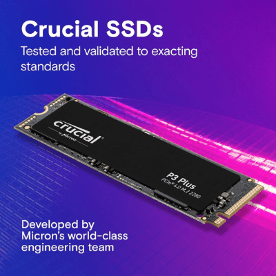 Crucial P3 Plus SSD 2TB M.2 NVMe PCIe Gen4 Internal SSD, Up to 5000MB/s, Laptop & Desktop (PC) Compatible