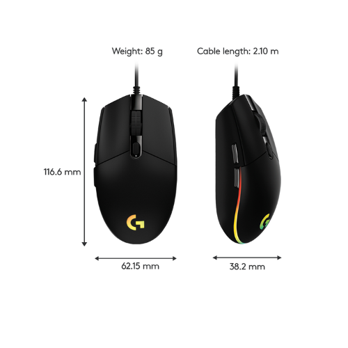 Logitech G203 Lightsync Gaming Mouse with Customizable RGB Lighting, Lightweight