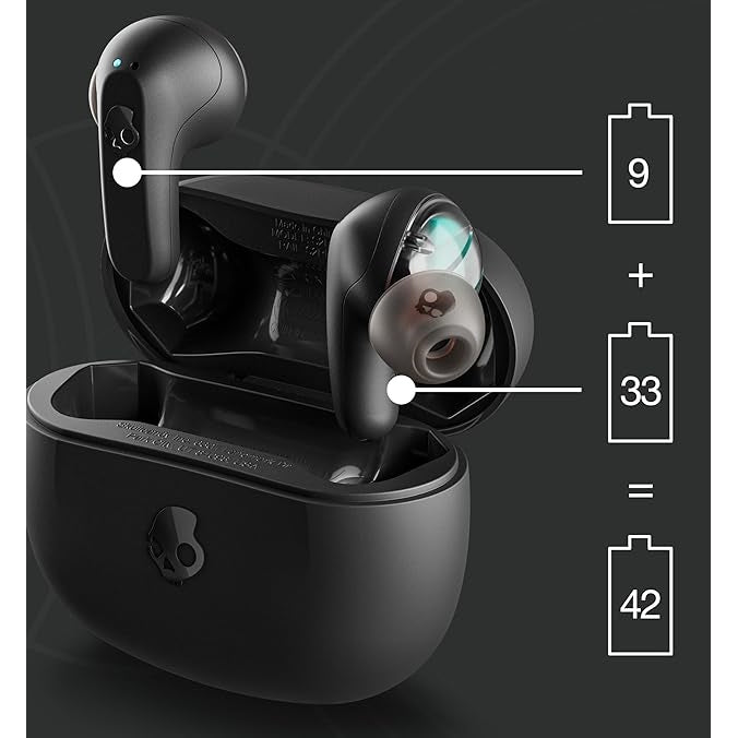 Skullcandy Rail In-Ear Wireless Earbuds - Black