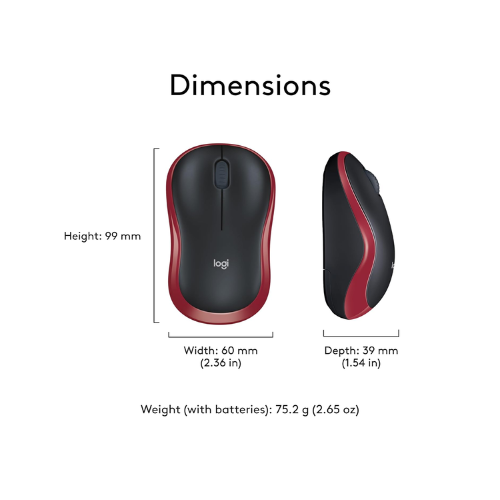 Logitech M185 Wireless Mouse 2.4GHz with USB Mini Receiver 1Year Battery Life