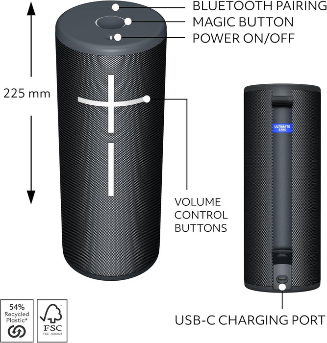 Ultimate Ears MEGABOOM 4 Portable Bluetooth Speaker - Black
