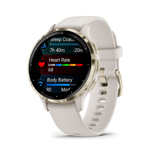 Garmin Venu 3S GPS Smartwatch - Small AMOLED Display, Health & Fitness Features, 10-Day Battery Life, Ivory