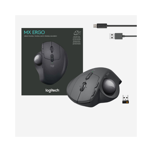 Logitech MX Ergo Wireless Trackball Mouse - Right-hand RF Wireless + Bluetooth