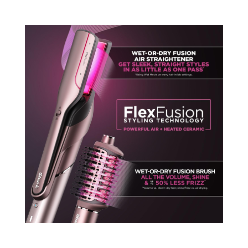 Shark FlexFusion HD652SUK 5-in-1 Hair Dryer & Styler | No Heat Damage | Cosmic Blush