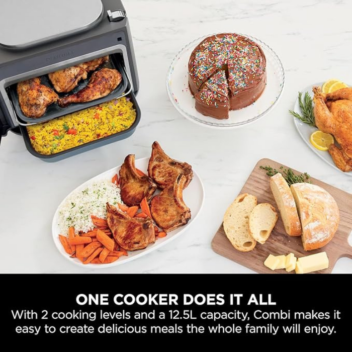 Ninja Combi 12-in-1 Digital Multi-Cooker, Oven & Air Fryer – 12.5L Family Size, Grey, 1780W