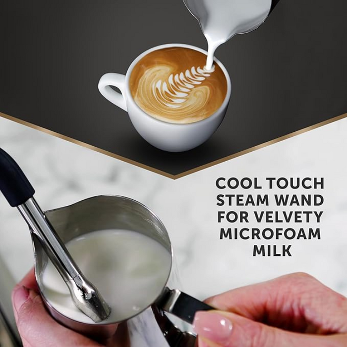 Breville Barista Max Espresso Coffee Machine VCF126 with Integrated Burr Grinder 15 Bar Pump 2.8L Water Tank and Milk Frother