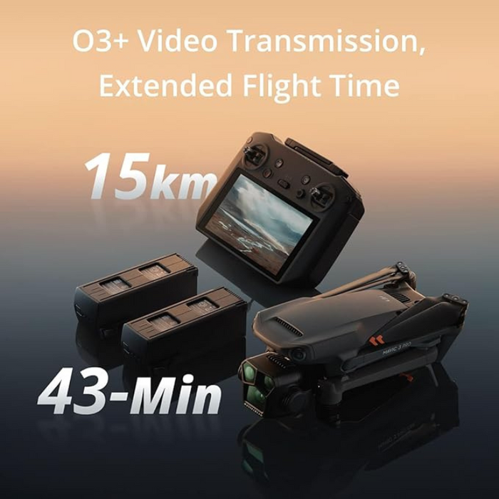 DJI Mavic 3 Pro Fly More Combo (DJI RC) – Triple-Camera Drone, 43-Min Flight, 15km HD Transmission - Grey