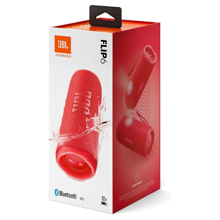 JBL Flip 6 Bluetooth 2-Way Speaker Original Pro Sound Up to 12 Hours - Red