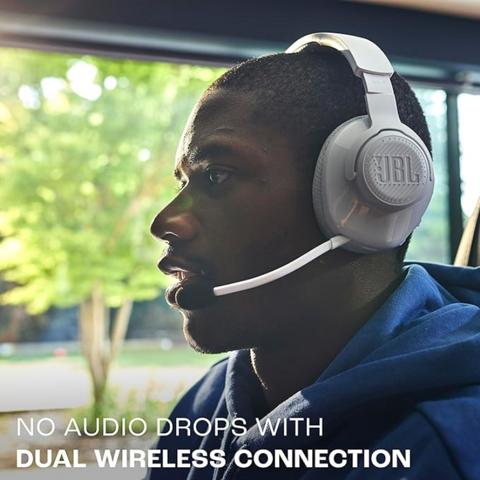 JBL Quantum 360 Wireless Over-Ear Gaming Headset with 2.4GHz and Bluetooth Dual Wireless Connection, 22 Hours Battery Life, Multi-Platform Compatibility, Detachable Microphone with Mute Option, Black