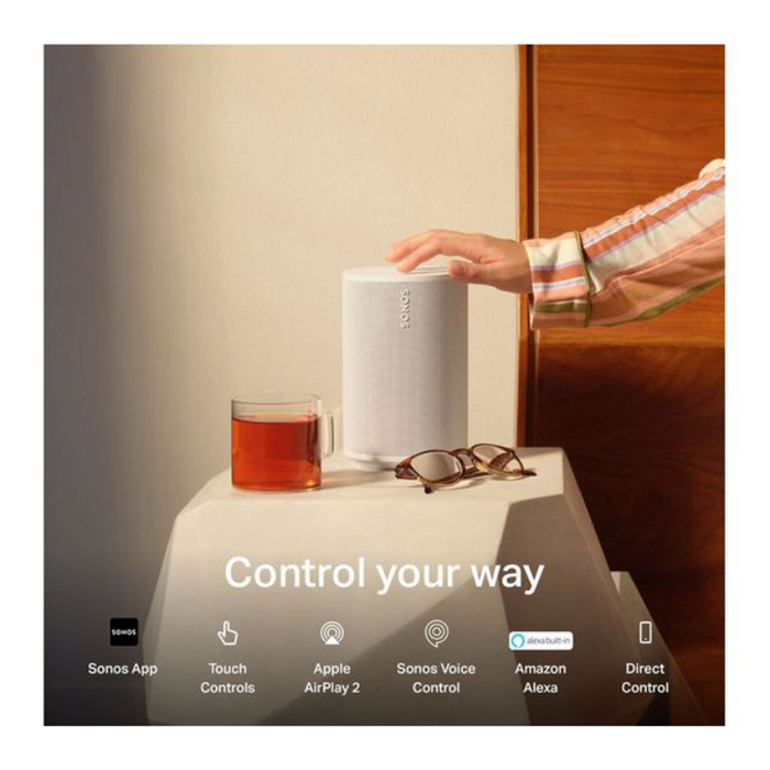 Sonos Era 100 Wireless Smart Speaker WiFi, Bluetooth, Line-In, Voice Control – White