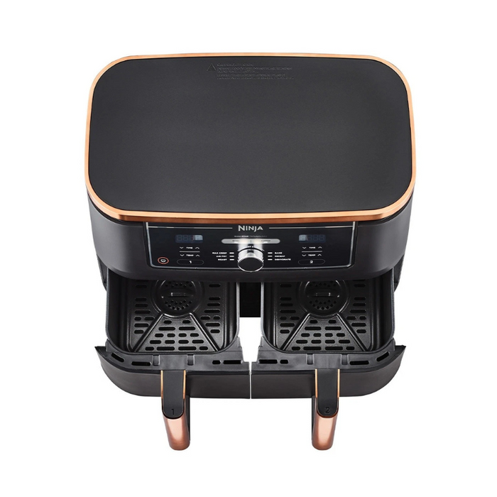 Ninja Foodi MAX Dual Zone Air Fryer 9.5L AF451UKDBCP Deluxe Black & Copper with Probe