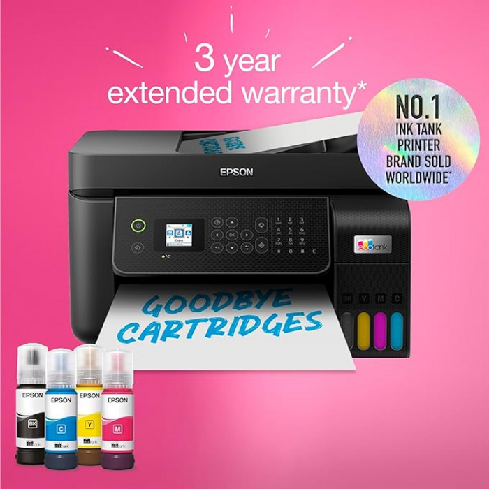 Epson EcoTank ET-4800 All-in-One Wireless Inkjet Printer with Fax A4 Wi-Fi Ink Tank Up to 3 Years of Ink Automatic Feeder Black