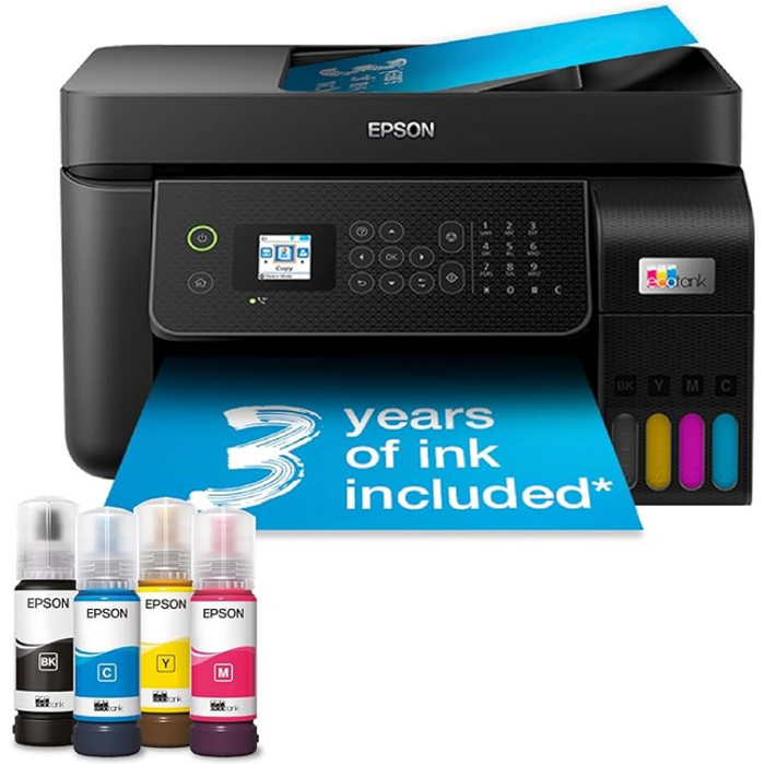 Epson EcoTank ET-4800 All-in-One Wireless Inkjet Printer with Fax A4 Wi-Fi Ink Tank Up to 3 Years of Ink Automatic Feeder Black