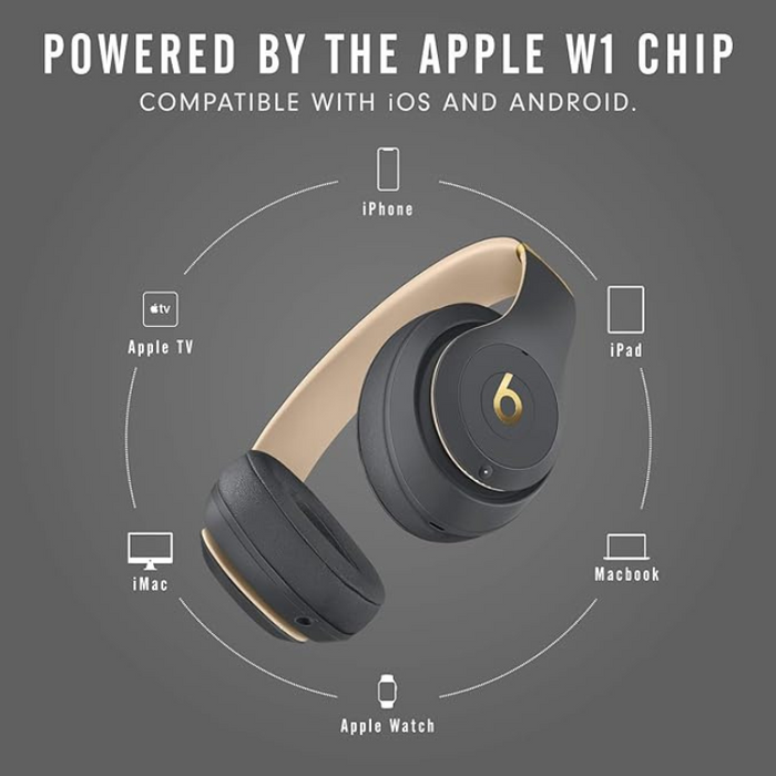 Beats Studio3 Wireless Noise Cancelling Over-Ear Headphones Apple W1 Headphone Chip, Class 1 Bluetooth