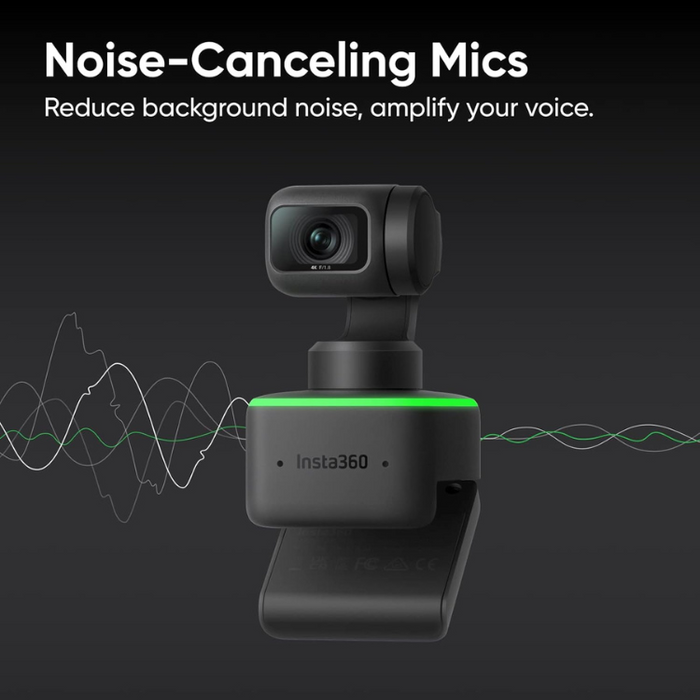 Insta360 Link – 4K AI Webcam with PTZ, Gesture Control & HDR for Streaming & Video Calls - Black