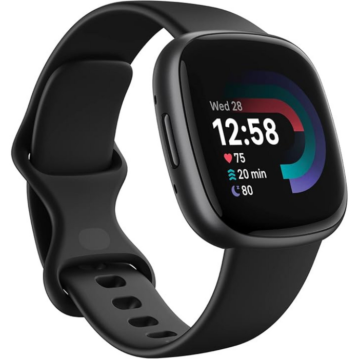 Fitbit Versa 4 Smartwatch – Black/Graphite, GPS, Heart Rate, Sleep & Fitness Tracking