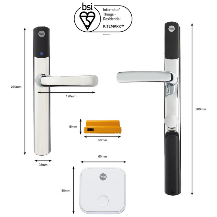 Yale Conexis L2 Smart Door Lock Keyless Entry, Remote Access via App, Works with Alexa & Google Assistant – Black