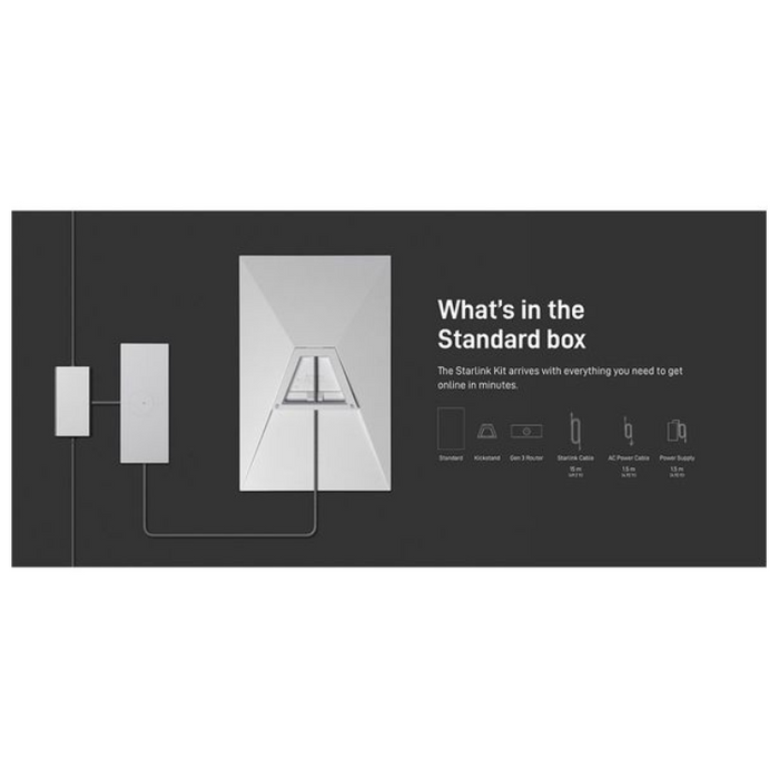 STARLINK Standard Satellite Antenna & WiFi Router Kit (New Gen) - Tri-band