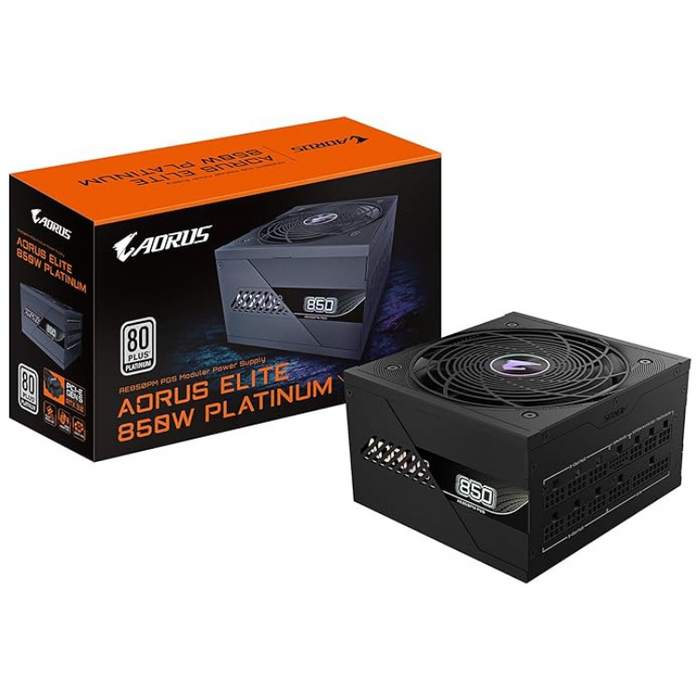 Gigabyte AORUS Elite P850W 850W 80 Plus Platinum Fully Modular ATX Power Supply PSU - Black