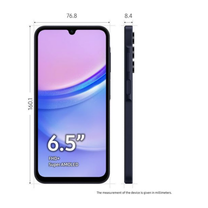 Samsung Galaxy A15 6.5" 128GB 5G Unlocked & SIM Free Smartphone - Blue Black