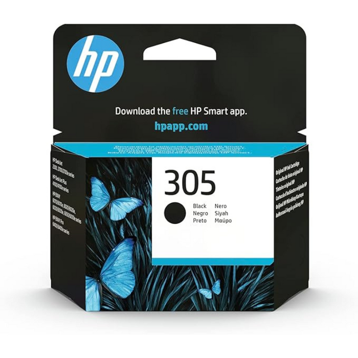 HP 305 Black Original Ink Cartridge – Reliable Printing, 120 Page Yield, Pack of 1