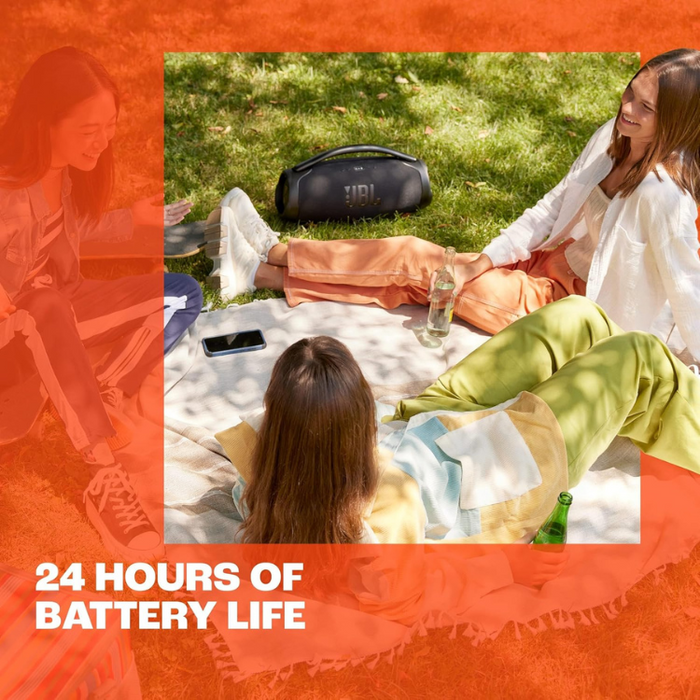 JBL Boombox 3 Wi-Fi &amp Bluetooth Portable Speaker 24-Hour Battery, Waterproof Dustproof, Black