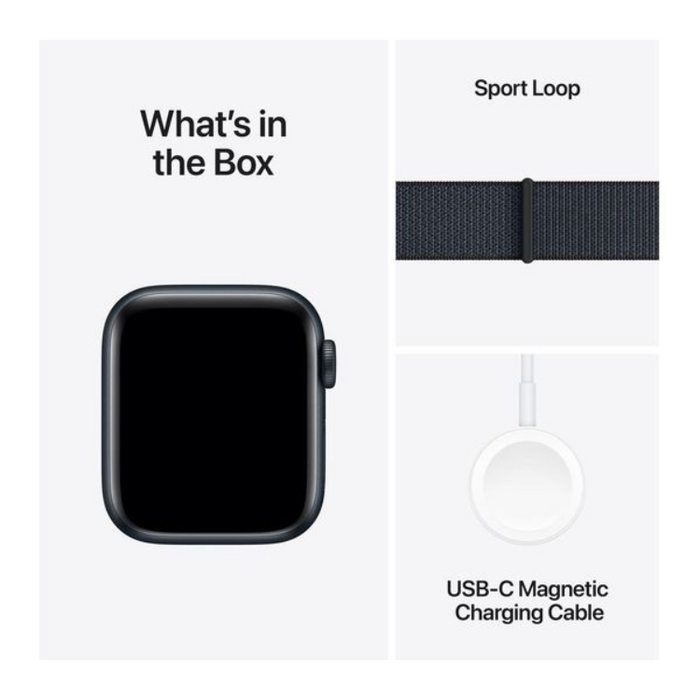 Apple Watch SE (2nd Gen) GPS 40mm – Midnight Aluminium Case with Ink Sport Loop, Retina OLED Display, Fitness & Sleep Tracking, Heart Rate Monitor, Crash Detection, Water Resistant, watchOS 11
