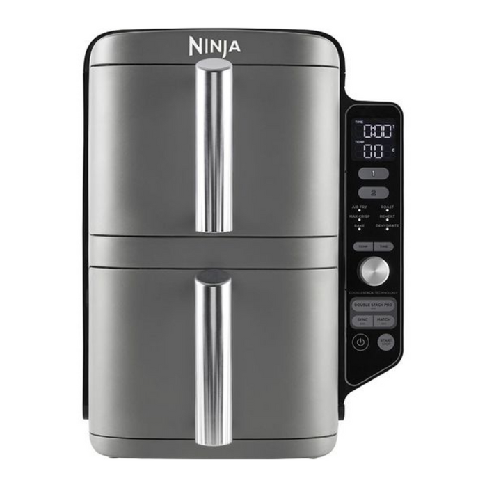 Ninja Double Stack XL 9.5L Air Fryer with 2 Drawers & 6 Functions – Grey (SL400UK)
