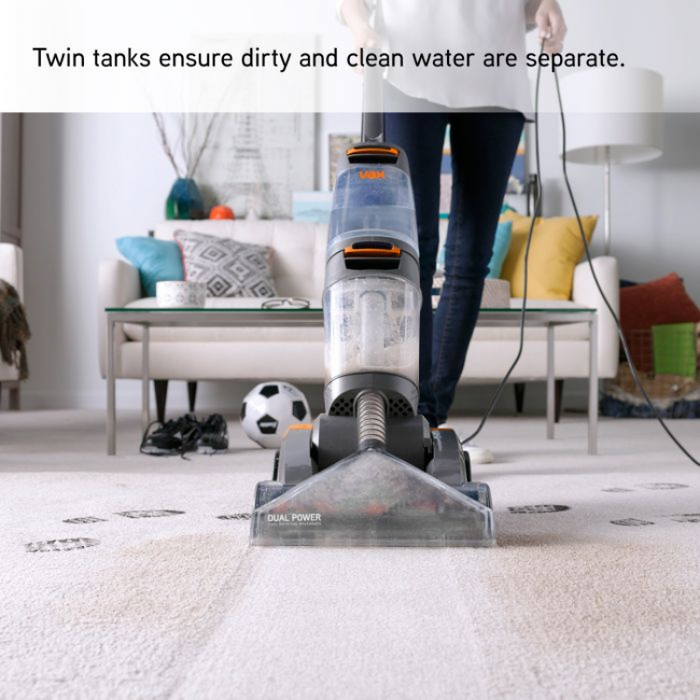 Vax Dual Power Carpet Cleaner & Washer W86-DP-B – 800W, 2.7L Clean Tank, Dual Rotating Brushbars, Lightweight 5.8kg, Orange