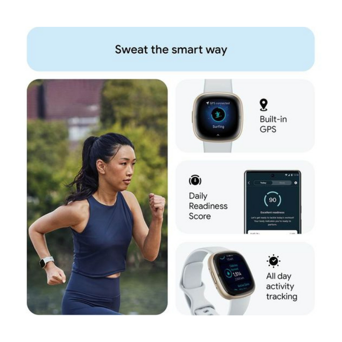 Fitbit Sense 2 Smart Watch – Blue Mist & Soft Gold Stress, Sleep & Fitness Tracker with GPS