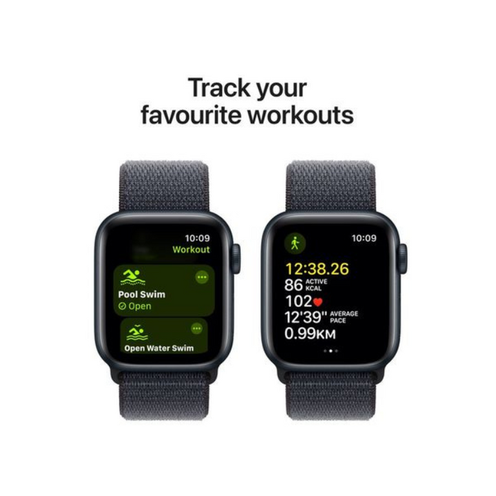 Apple Watch SE (2nd Gen) GPS 40mm – Midnight Aluminium Case with Ink Sport Loop, Retina OLED Display, Fitness & Sleep Tracking, Heart Rate Monitor, Crash Detection, Water Resistant, watchOS 11