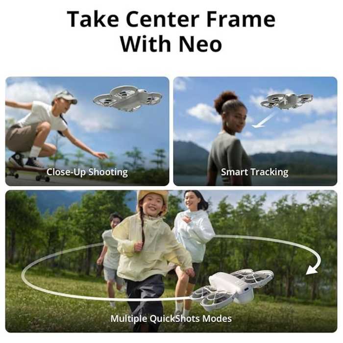 DJI Neo Mini Drone 4K UHD Self-Flying Drone with Subject Tracking, QuickShots & Palm Takeoff Controller-Free Compact Aerial Camera