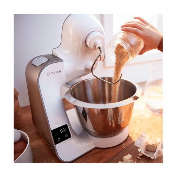 Bosch Creationline 8-in-1 Stand Mixer MUM5XW40G – 1000W, 3.9L Bowl, Integrated Scales & Timer – Champagne