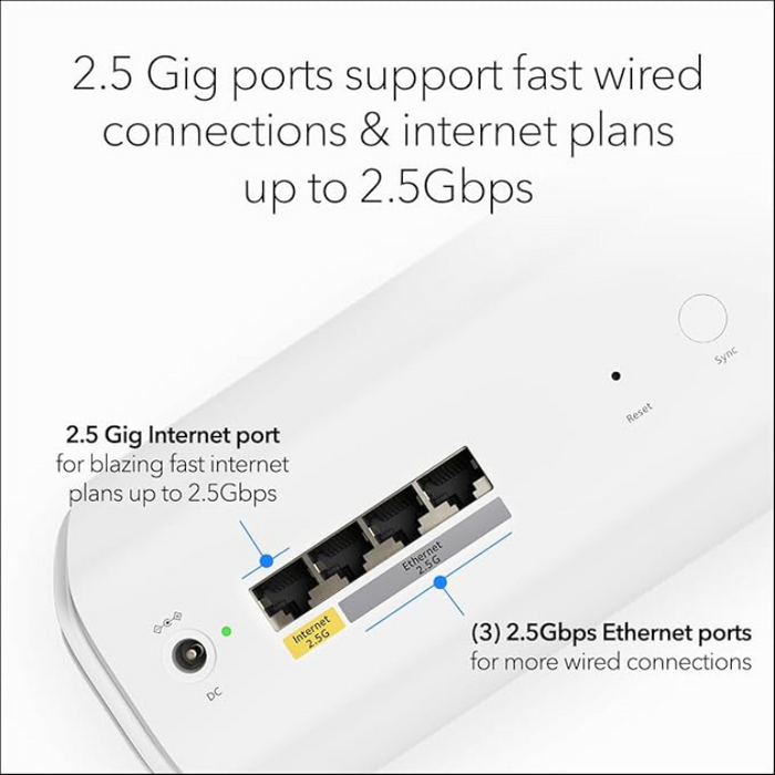 NETGEAR Orbi 770 Series Tri-Band WiFi 7 Mesh System (RBE772) – Router + 1 Satellite, Up to 11Gbps, 5,500 sq.ft. Coverage, 100 Devices, 2.5Gbps Internet Port