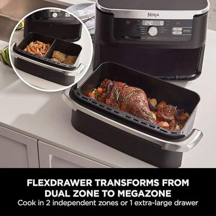 Ninja Foodi FlexDrawer Air Fryer, Dual Zone with Removable Divider - AF500UK