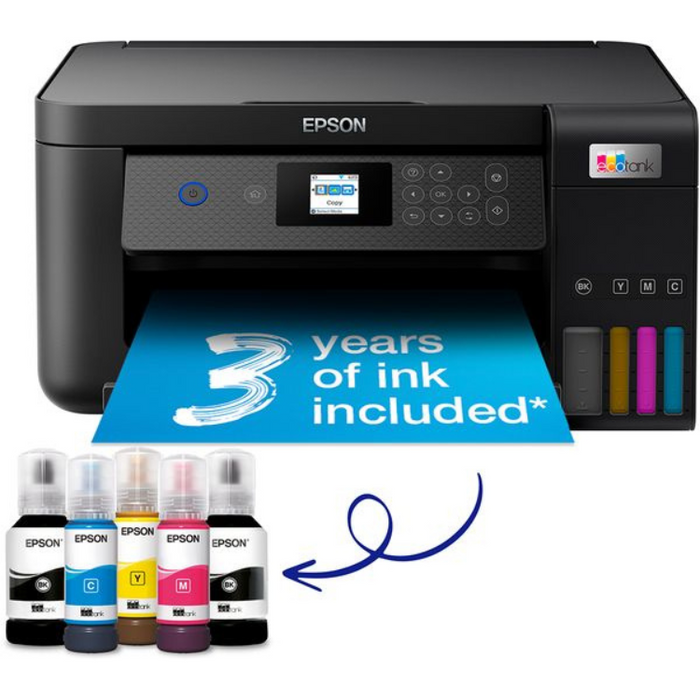 Epson EcoTank ET-2850 All-in-One Wireless Inkjet Printer Cartridge-Free Colour & Mono Printing WiFi & Apple AirPrint Automatic 2-Sided Printing Up to 14,000 Pages Black / 6,000 Pages Colour