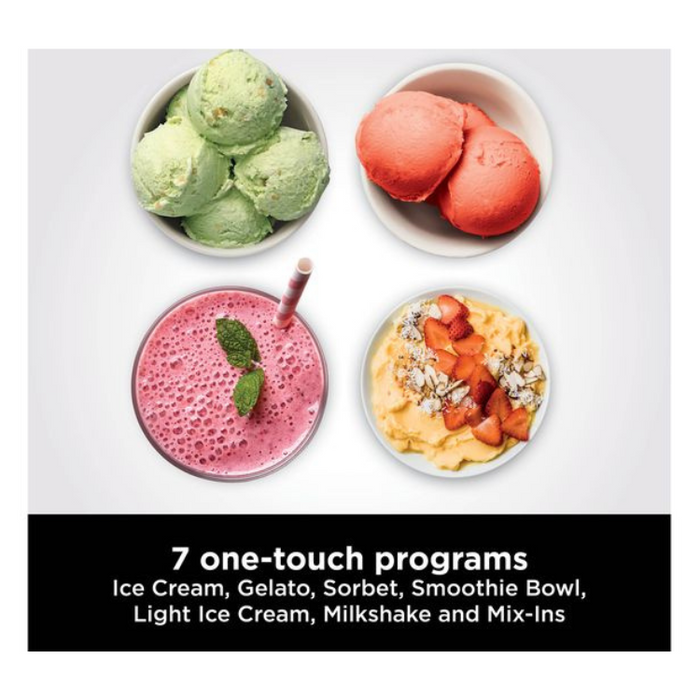 Ninja CREAMi NC300UK Ice Cream & Frozen Dessert Maker – 7 One-Touch Programs, 3 Tubs, 800W – Black & Silver