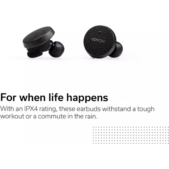 Denon PerL True Wireless Earbuds 24-Hr Battery Life Active Noise Cancelling -  Black