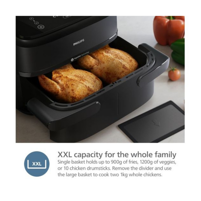 PHILIPS 1000 Series NA150/09 7.1L FlexDrawer Dual Basket Air Fryer - Black