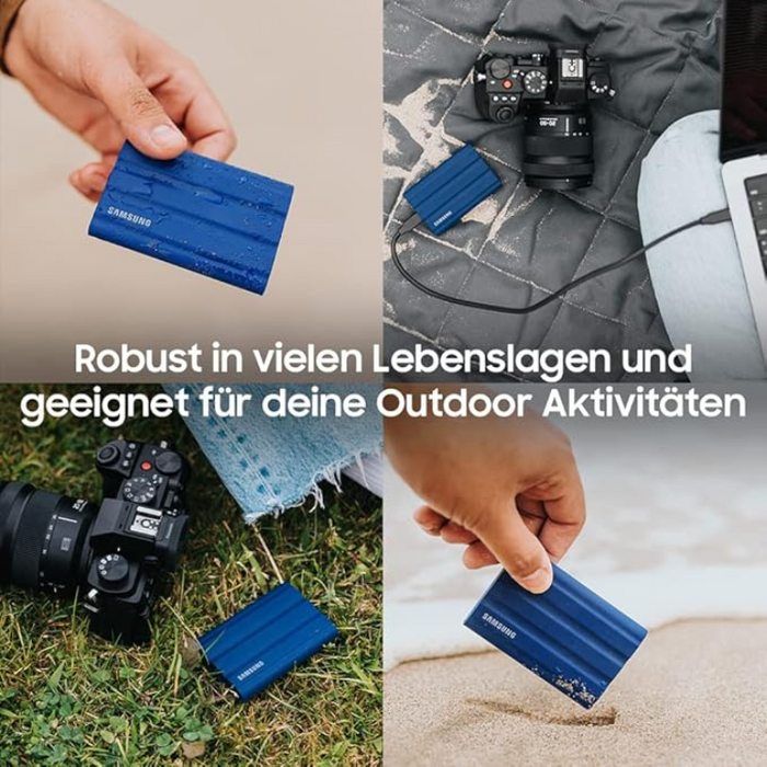 Samsung T7 Shield Portable External SSD 1TB Rugged, Shockproof, Water & Dust Resistant, Up to 1050MB/s, Blue