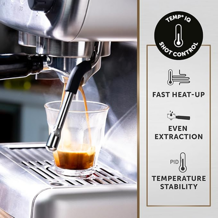 Breville Barista Max Espresso Coffee Machine VCF126 with Integrated Burr Grinder 15 Bar Pump 2.8L Water Tank and Milk Frother