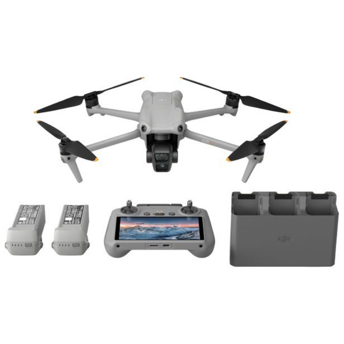 DJI Air 3 Drone Fly More Combo with RC 2 Remote Controller 4K Dual-Camera, 46 Min Flight Time, Omnidirectional Obstacle Sensing – Grey
