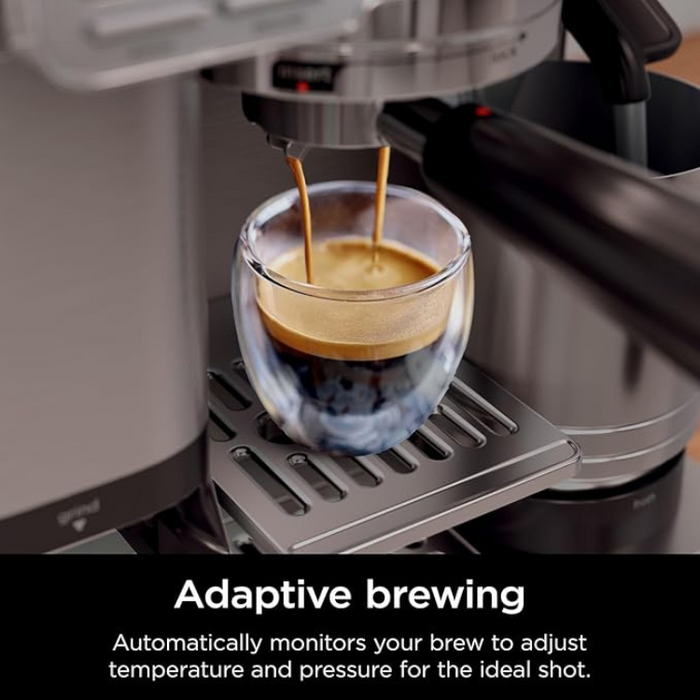 Ninja Luxe Café Pro Series ES701UK – 3-in-1 Coffee Machine with Built-In Grinder, Milk Frother & Tamper, 25 Grind Settings, 5 Froth Presets, Espresso, Latte, Cappuccino & Cold Brew Maker – Silver