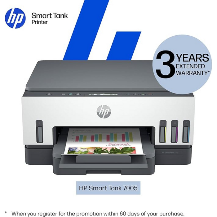 HP Smart Tank 7005 All-in-One Wireless Printer – Print, Scan, Copy, Duplex, Refillable Ink, Wi-Fi, Includes Up to 3 Years of Ink