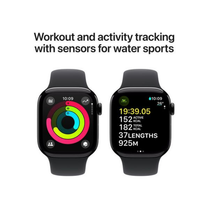 Apple Watch Series 10 GPS Smartwatch 42mm Aluminum Case with M/L Band – Always-On Retina Display, Advanced Health and Fitness Tracking, Crash Detection, Water Resistant, 2024 Model
