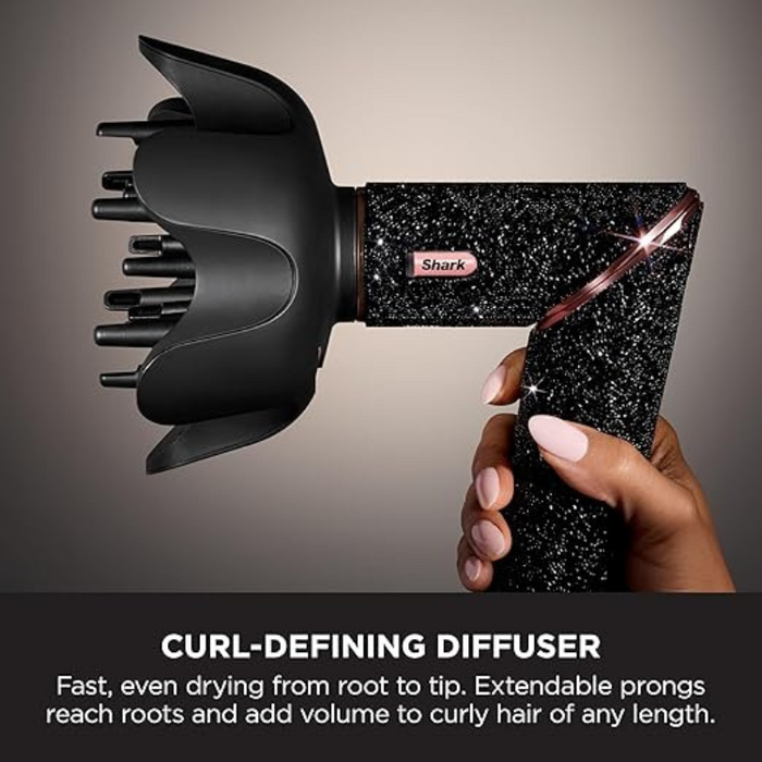 Shark FlexStyle Sparkle Diamond Limited Edition 5-in-1 Air Styler & Hair Dryer - Black HD440JBUK