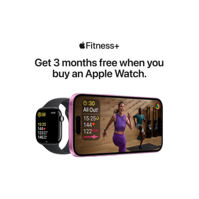 Apple Watch Series 10 GPS Smartwatch Jet Black Aluminium Case with Black Sport Band, Always-On Retina Display, Fitness Tracker, ECG App, Crash Detection, Water Resistant in 42mm and 46mm